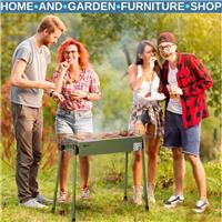 Portable Charcoal BBQ Grill with Hooks and Storage Basket Compact Steel Cooker