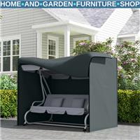 Three Seater Swing Chair Weatherproof Cover Grey Outdoor Garden Patio Grey Cover