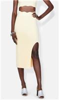 GALVAN Womens Scalloped Skirt Size UK 8 Delia High Rise Waist Slit - Vanilla - 8 Regular