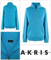 AKRIS Jacket Coatigan Cardigan Size UK 18 70% Wool 30% Mulberry Silk Cloudy Sky