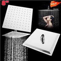 8" 20cm Large Square Shower Head Chrome Stainless Steel Rainfall Overhead UK