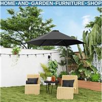 2.5m Cantilever Parasol Hanging Garden Umbrella 360 Rotation Patio Sun Shade