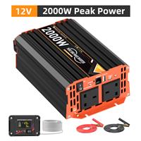 1000W 2000W Pure Sine Wave Power Inverter Converter 12V 240V Camping Boat Remote