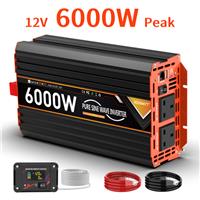 3000W 6000W Pure Sine Wave Power Inverter Converter 12V to 240V Camping Boat Car