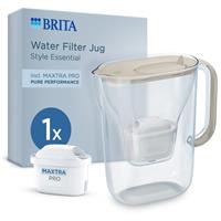 BRITA Water Filter Jug Style Essential 2.4L Sand 1x MAXTRA PRO Pure Performance