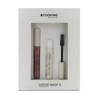 Black Mascara Pink Lip Gloss Ecooking Everyday Makeup Set 01