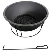 Habitat Steel Firepit with Poker Black Portable Garden Outdoor Heater