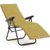 Habitat Yellow Folding Metal Sun Lounger 6-Position Adjustable Outdoor Chair