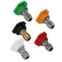 5pcs Pressure Washer Nozzles 0 15 25 40 65 Degree 1/4 QC 4000 PSI Steel Brass