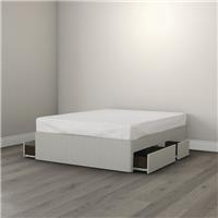 The White Company King Size 4 Drawer Divan Bed Herringbone Grey Silver Base Only
