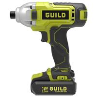 Guild 18V Cordless Impact Driver 2.0Ah Li-Ion LED Work Light Soft Grip