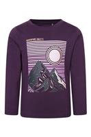 Mountain Warehouse Gold Foil Mountain Kids Long Sleeved Printed Tee In Purple -