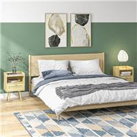 Bedside Tables, Set of 2, Boho Side End Table w/ Drawer, Storage Refurbished