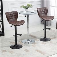 HOMCOM Bar Stools Set of 2 Adjustable Height Swivel PU Leather Bar Refurbished