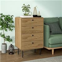 HOMCOM Chest of Drawers with 4 Drawers, Modern Dresser for Bedroom, Refurbished