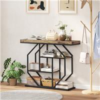 HOMCOM Industrial Console Table Hallway Table with 4-Tier Shelves Refurbished