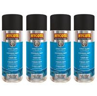 Hycote Colour Spray Paint XUK027 Matt Black 400ml x 4