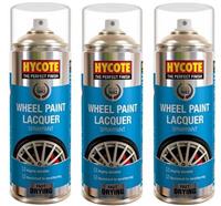 Hycote Fast Drying Wheel Rim Aerosol Spray Paint Lacquer 400ml *3