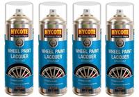 Hycote Fast Drying Wheel Rim Aerosol Spray Paint Lacquer 400ml *4