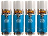 Hycote Van White Fast Drying Aerosol Spray Paint 400ml *4