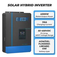 EDECOA Power Inverter 24V to 240V Pure Sine Wave 4000W Hybrid Inverter 55-450V