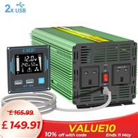 Power Inverter 2000W DC 12V to AC 240V USB LCD Car Camper EDECOA Modified Wave