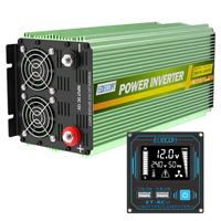 EDECOA Power Inverter Pure Sine Wave 12V 240V 2000W 4000W UK Remote Car Caravan