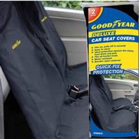 Goodyear 2 X Car Front Seat Covers Durable Water Resistant Protector Dirt Van