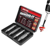 Dekton 4pc Broken Damaged Screw Extractor Removal Remover Garage Tool Bit Set