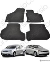 for VW Golf MK5 & Jetta 03 - 2008 Tailored Black Car Mats Carpets Set Oval Clip