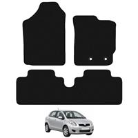 for Toyota Yaris 2006 - 2011 Fully Tailored Black Car Floor Mats Carpets 3pc Set