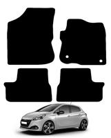 For Peugeot 208 2012 to 2019 Fully Tailored Black Car Floor Mats Carpet 4pc Set