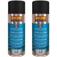 Hycote Colour Aerosol Spray Paint Black VHT Very High Temperature 400ml x2