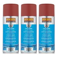 Hycote Colour Spray Paint Aerosol XUK0303 Red Primer 400mL x 3 Fast Drying