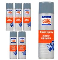 Tetrosyl ATS010 Trade Spray Paint Grey Primer 500ml x 6