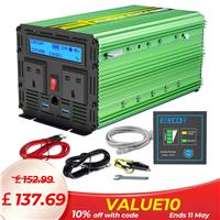 EDECOA Power Inverter 12V to 240V 2000W Car Converter Remote LCD Display USB