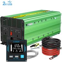 EDECOA 3000W Peak 6000W Power Inverter 12V DC to AC 240V Car Converter LCD UK V3