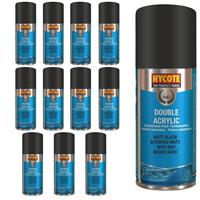 Hycote Colour Spray Paint Aerosol XDPB905 Matt Black 150mL x 12 Fast Drying