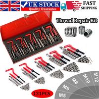 131Pcs METRIC Helicoil Thread Repair Kit M5-M12 Insert Tool HSS Twist Drill Bits