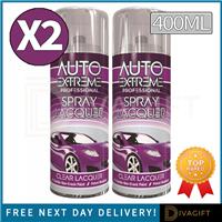 2 x CLEAR LACQUER SPRAY PAINT 400ML AEROSOL FAST-DRY HIGH-GLOSS COATING FOR CAR