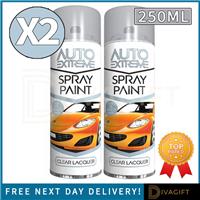 2 x CLEAR LACQUER AEROSOL SPRAY PAINT 250ML FOR AUTO CAR VAN BIKE RESTORE METAL