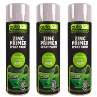 AutoTek Zinc Primer Multi-Purpose Aerosol Spray Paint 500ml x3