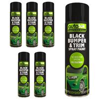 Black Bumper & Trim Aerosol Spay Paint 500ml Fast Dry AutoTek Professional x6