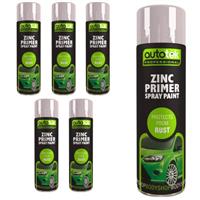 AutoTek Zinc Primer Multi-Purpose Aerosol Spray Paint 500ml x6