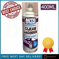 CLEAR LACQUER SPRAY PAINT 400ML VARNISH GLOSS FINISH CAR VEHICLE AUTO EXTREME