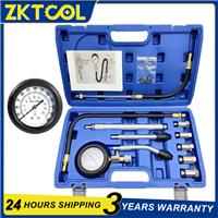 11PCS Petrol Engine Compression Tester Kit Fuel Cylinder Pressure Gauge Tool Set