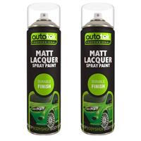 AutoTek Matt Lacquer Multi-Purpose Aerosol Spray Paint 500ml x2
