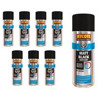 Hycote Matt Black Fast Drying Aerosol Spray Paint 400mL x4 Kit 1.6 Litres