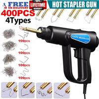 Plastic Repair Kit Hot Stapler Car Bumper Fender Fairing Welder Gun + 400 Staple