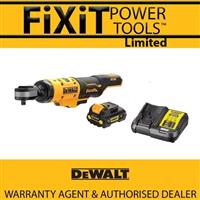 DeWalt DCF503L1G 12V 3Ah 3/8in BL XR Open Head Ratchet & 1 x 3ah bat Kit RW
